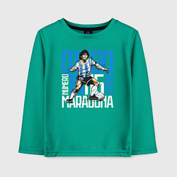 Лонгслив хлопковый детский 10 Diego Maradona, цвет: зеленый