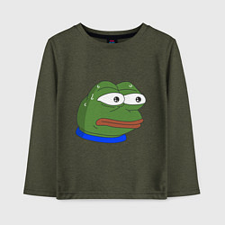 Лонгслив хлопковый детский Pepe MonkaS, цвет: меланж-хаки