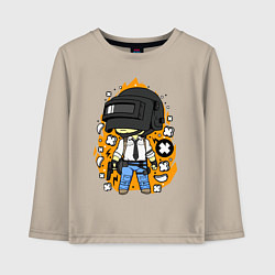 Лонгслив хлопковый детский PUBG, цвет: миндальный