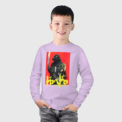 Лонгслив хлопковый детский DOROHEDORO, цвет: лаванда — фото 2