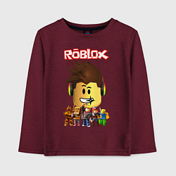 Лонгслив хлопковый детский ROBLOX, цвет: меланж-бордовый