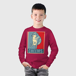 Лонгслив хлопковый детский Малыш Чимс, цвет: маджента — фото 2