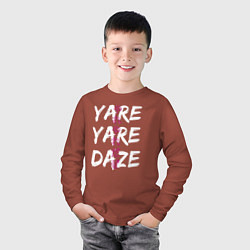 Лонгслив хлопковый детский YARE YARE DAZE, цвет: кирпичный — фото 2