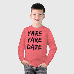 Лонгслив хлопковый детский YARE YARE DAZE, цвет: коралловый — фото 2