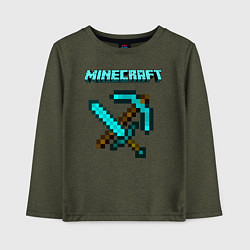 Лонгслив хлопковый детский Minecraft, цвет: меланж-хаки