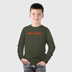Лонгслив хлопковый детский Militech, цвет: меланж-хаки — фото 2