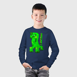 Лонгслив хлопковый детский Minecraft, цвет: тёмно-синий — фото 2