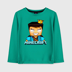 Лонгслив хлопковый детский Minecraft, цвет: зеленый