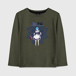 Лонгслив хлопковый детский Re zero, цвет: меланж-хаки