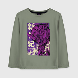 Лонгслив хлопковый детский Evangelion Eva-01, цвет: авокадо