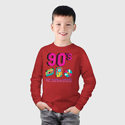 Лонгслив хлопковый детский НЕ ЗАБЫВАЙ 90-е, цвет: красный — фото 2