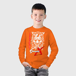 Лонгслив хлопковый детский CYBERPUNK 2077, цвет: оранжевый — фото 2