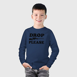 Лонгслив хлопковый детский Drop Please, цвет: тёмно-синий — фото 2