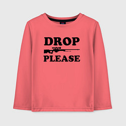 Лонгслив хлопковый детский Drop Please, цвет: коралловый