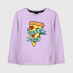 Лонгслив хлопковый детский Pizza is my valentine, цвет: лаванда