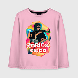 Лонгслив хлопковый детский CS:GO Roblox, цвет: светло-розовый