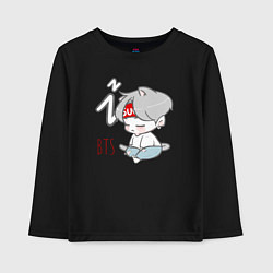 Лонгслив хлопковый детский BTS sleep, цвет: черный