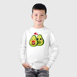 Лонгслив хлопковый детский Семья авокадо, цвет: белый — фото 2