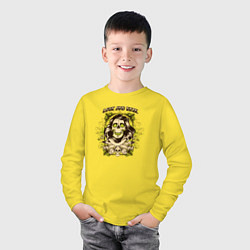 Лонгслив хлопковый детский Skull Art, цвет: желтый — фото 2