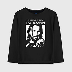Лонгслив хлопковый детский WE HAVE A CITY TO BURN, цвет: черный