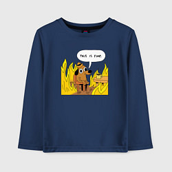 Лонгслив хлопковый детский This is Fine, цвет: тёмно-синий