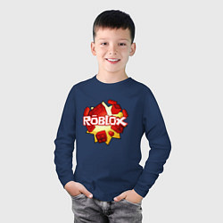 Лонгслив хлопковый детский ROBLOX LOGO, цвет: тёмно-синий — фото 2