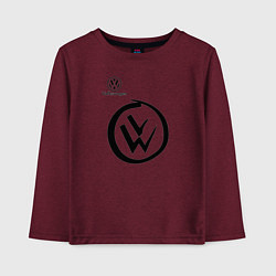 Лонгслив хлопковый детский Volkswagen, цвет: меланж-бордовый