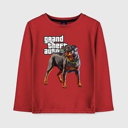 Лонгслив хлопковый детский ЧОП - ротвейлер из GTA 5, цвет: красный