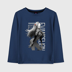 Лонгслив хлопковый детский Евангелион, цвет: тёмно-синий
