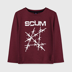 Лонгслив хлопковый детский SCUM, цвет: меланж-бордовый