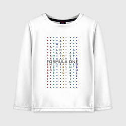 Лонгслив хлопковый детский Команды Формулы 1, цвет: белый