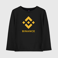 Лонгслив хлопковый детский BINANCE БИНАНС БИРЖА, цвет: черный