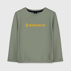 Лонгслив хлопковый детский BINANCE БИНАНС БИРЖА СПИНА, цвет: авокадо