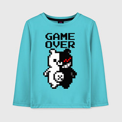 Лонгслив хлопковый детский MONOKUMA GAME OVER, цвет: бирюзовый