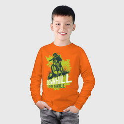 Лонгслив хлопковый детский Downhill, цвет: оранжевый — фото 2