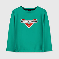 Лонгслив хлопковый детский Victory USA Мото Лого Z, цвет: зеленый