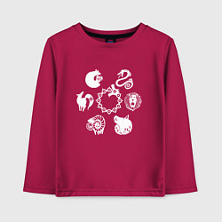 Лонгслив хлопковый детский СИМВОЛЫ 7 СМЕРТНЫХ ГРЕХОВ, цвет: маджента