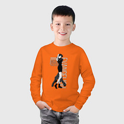 Лонгслив хлопковый детский Евангелион, цвет: оранжевый — фото 2