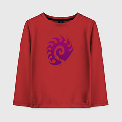 Лонгслив хлопковый детский Zerg logo Purple, цвет: красный