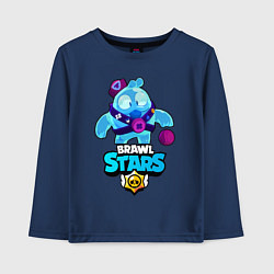 Лонгслив хлопковый детский Сквик Squeak Brawl Stars, цвет: тёмно-синий