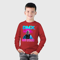 Лонгслив хлопковый детский DMX NEON ЛЕГЕНДА РЭПА, цвет: красный — фото 2
