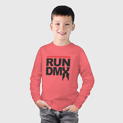 Лонгслив хлопковый детский RUN DMX, цвет: коралловый — фото 2