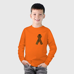Лонгслив хлопковый детский Победа Георгиевская лента, цвет: оранжевый — фото 2