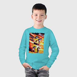 Лонгслив хлопковый детский Judas Priest Хеви Метал, цвет: бирюзовый — фото 2