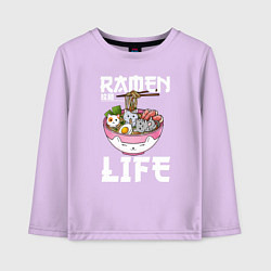 Лонгслив хлопковый детский Ramen life, цвет: лаванда