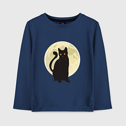 Лонгслив хлопковый детский Moon Cat, цвет: тёмно-синий