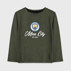 Лонгслив хлопковый детский MAN CITY EST 1894, цвет: меланж-хаки