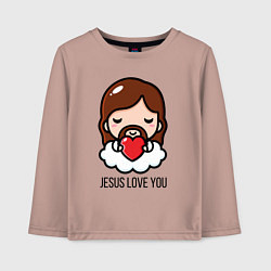 Детский лонгслив Иисус любит тебя