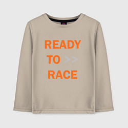 Лонгслив хлопковый детский KTM READY TO RACE спина Z, цвет: миндальный