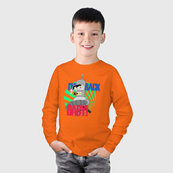 Лонгслив хлопковый детский Bender is back, цвет: оранжевый — фото 2